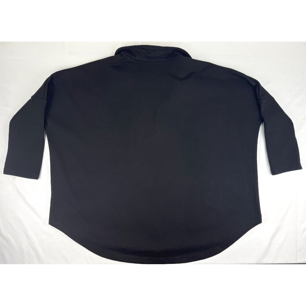 Tuckernuck Pomander Place Womens Easy Polo Swing Sweatshirt XS/S Black V Neck - Picture 4 of 8